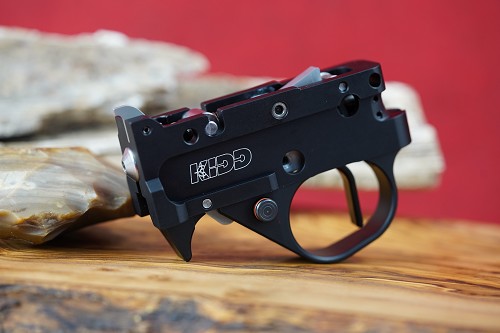 Kidd two stage trigger black with black straight blade and black extended (medium) magazine release lever 